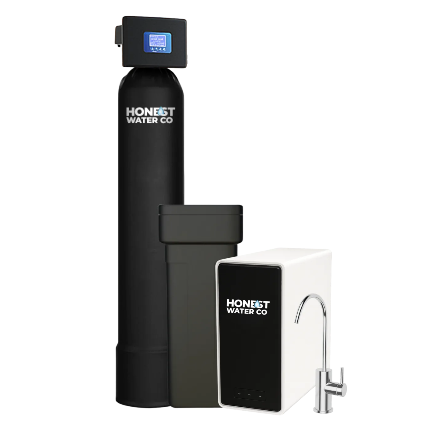 Honest Water Of Georgia whole-home softener with brine tank and tankless RO drinking water system