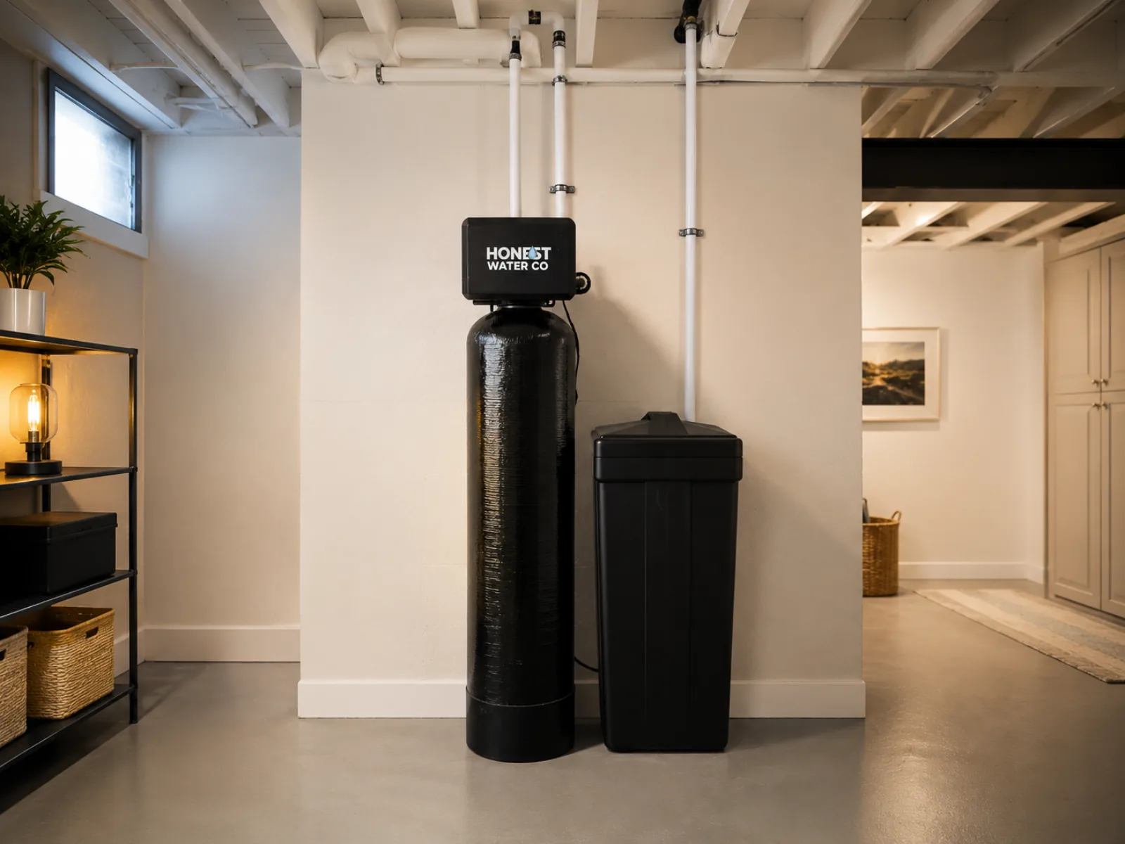 Whole-home water softener installed in a North Georgia home - Reliable Heating & Air alternative