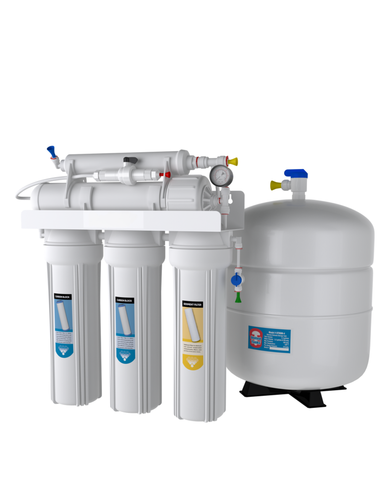 5-stage reverse osmosis drinking water system with pressure tank